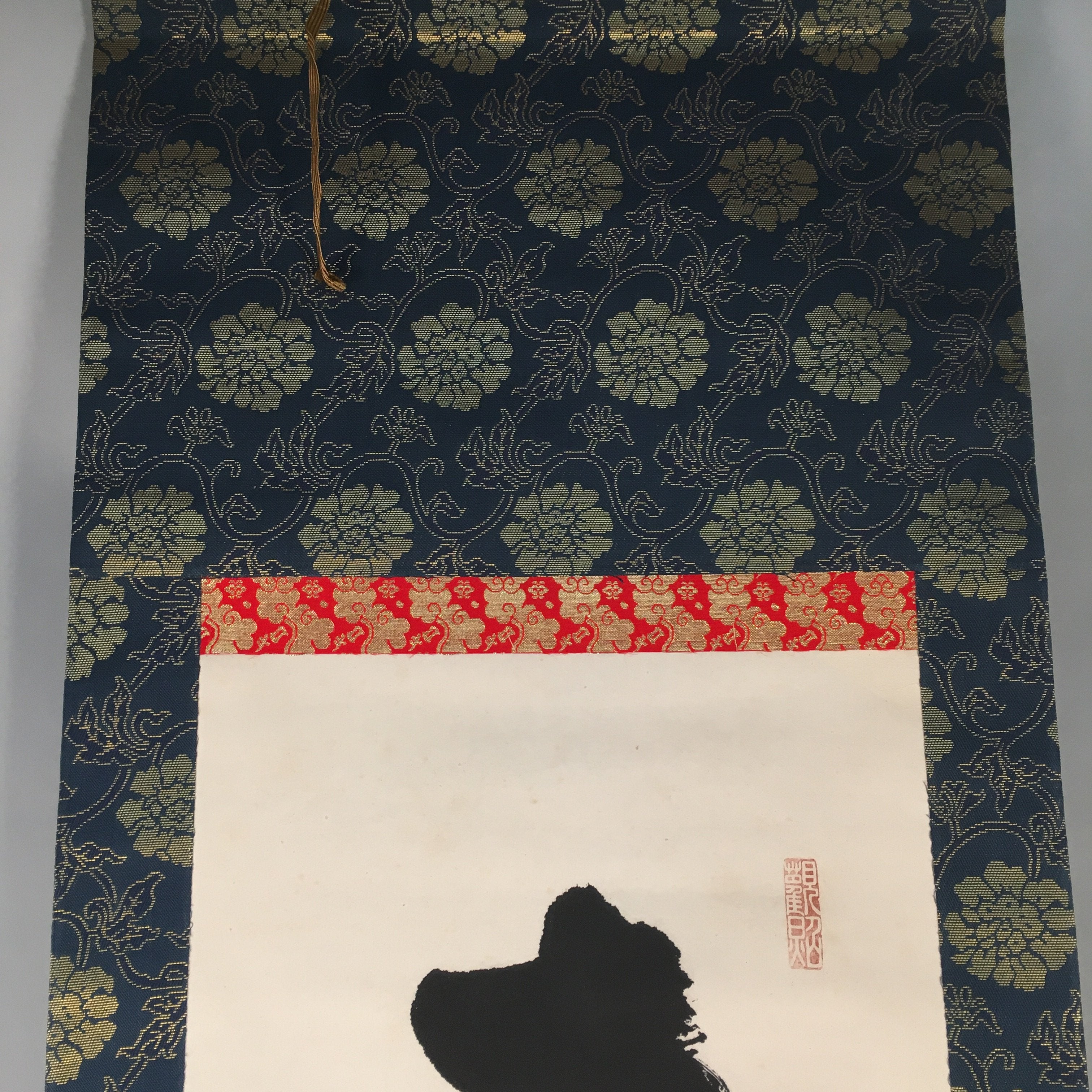 Japanese Hanging Scroll Vtg Kakejiku Kakemono Painting Buddhist Sutra SC568