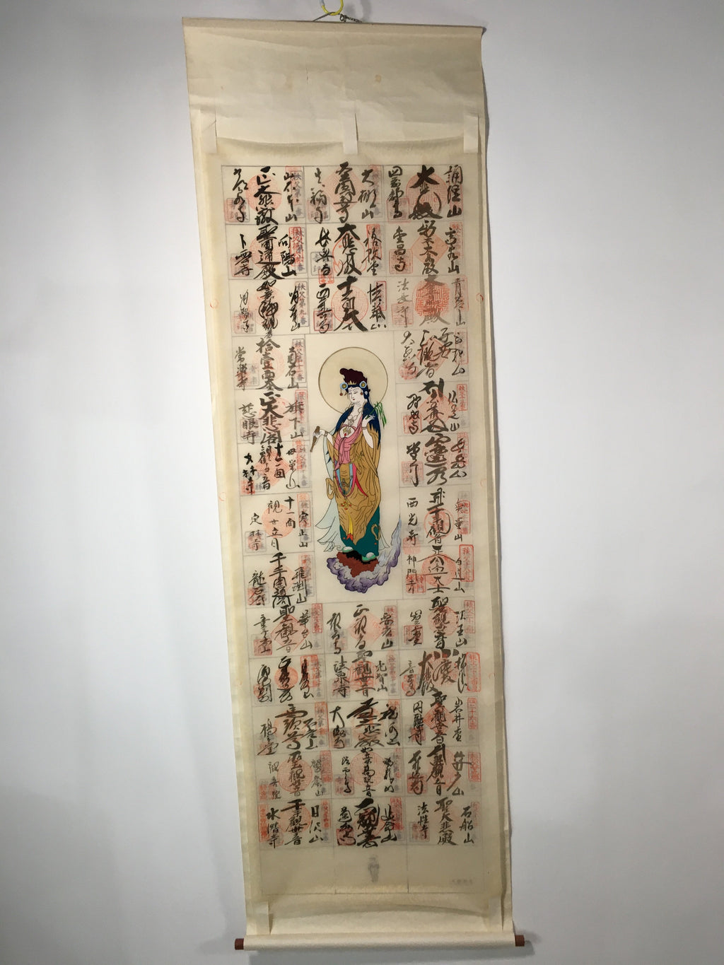 Japanese Hanging Scroll Vtg Kakejiku Kakemono Painting Chichibu Goshuin SC599