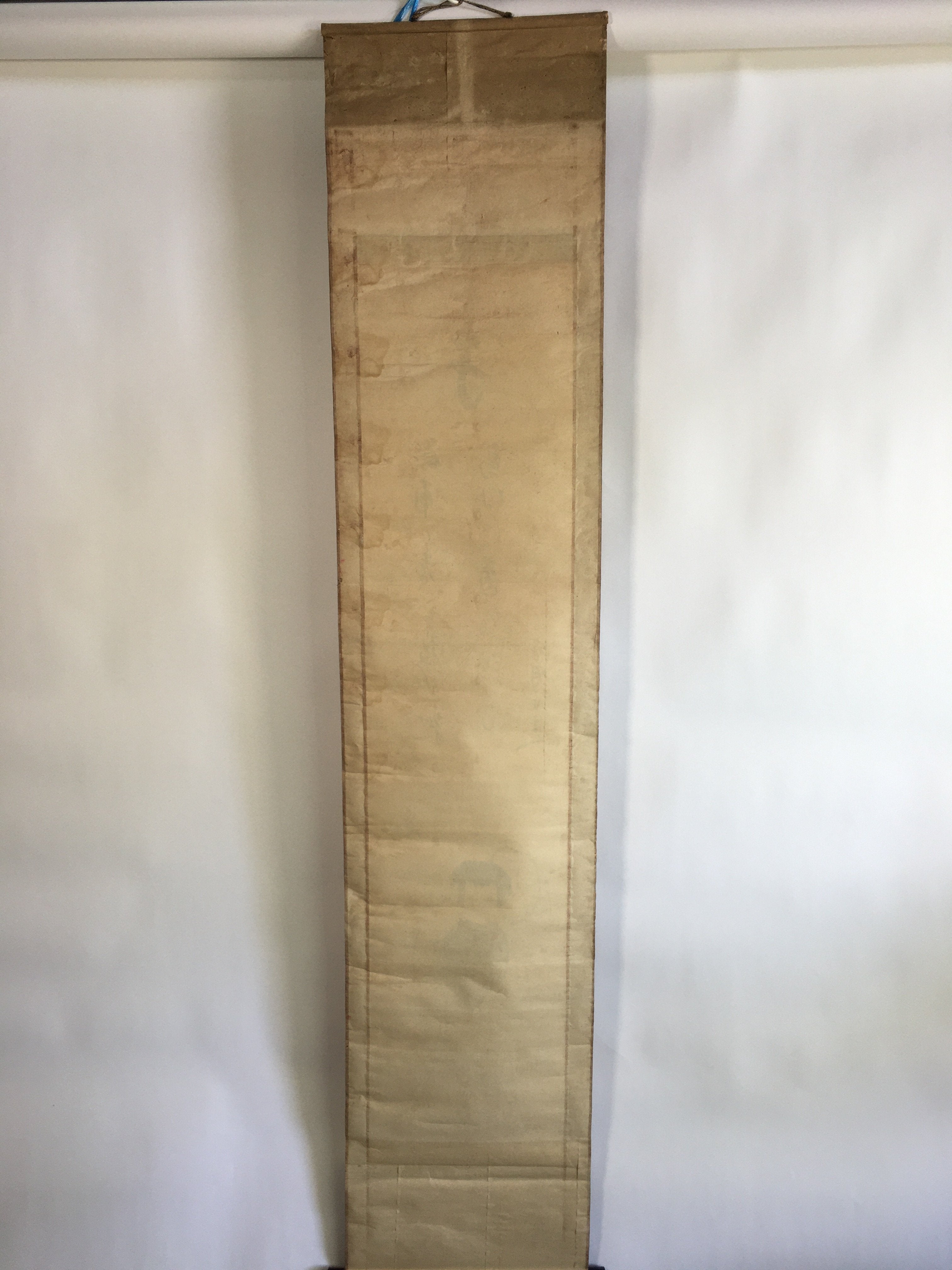 Japanese Hanging Scroll Vtg Kakejiku Kakemono Painting Child Short Poem SC633