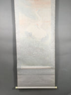 Japanese Hanging Scroll Vtg Kakejiku Kakemono Painting Crane Rising Sun SC573