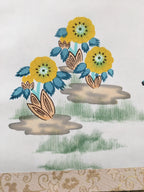 Japanese Hanging Scroll Vtg Kakejiku Kakemono Painting Flower Season SC577