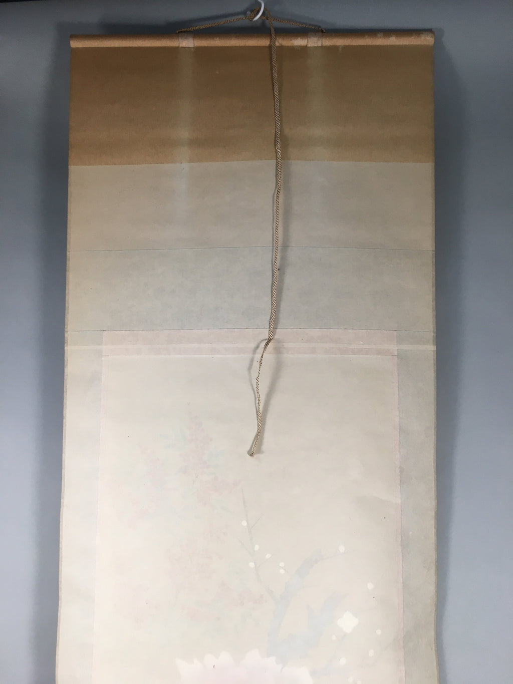 Japanese Hanging Scroll Vtg Kakejiku Kakemono Painting Flower Season SC577