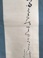 Japanese Hanging Scroll Vtg Kakejiku Kakemono Painting Flowering Plant SC691