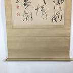 Japanese Hanging Scroll Vtg Kakejiku Kakemono Painting Kanji Poem SC587
