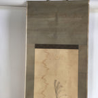 Japanese Hanging Scroll Vtg Kakejiku Kakemono Painting Miscanthus Duck SC642