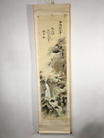 Japanese Hanging Scroll Vtg Kakejiku Kakemono Painting Monk Mountain SC605