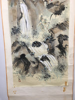 Japanese Hanging Scroll Vtg Kakejiku Kakemono Painting Monk Mountain SC605