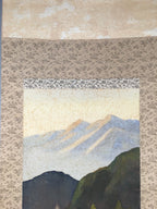 Japanese Hanging Scroll Vtg Kakejiku Kakemono Painting Mountain River SC571