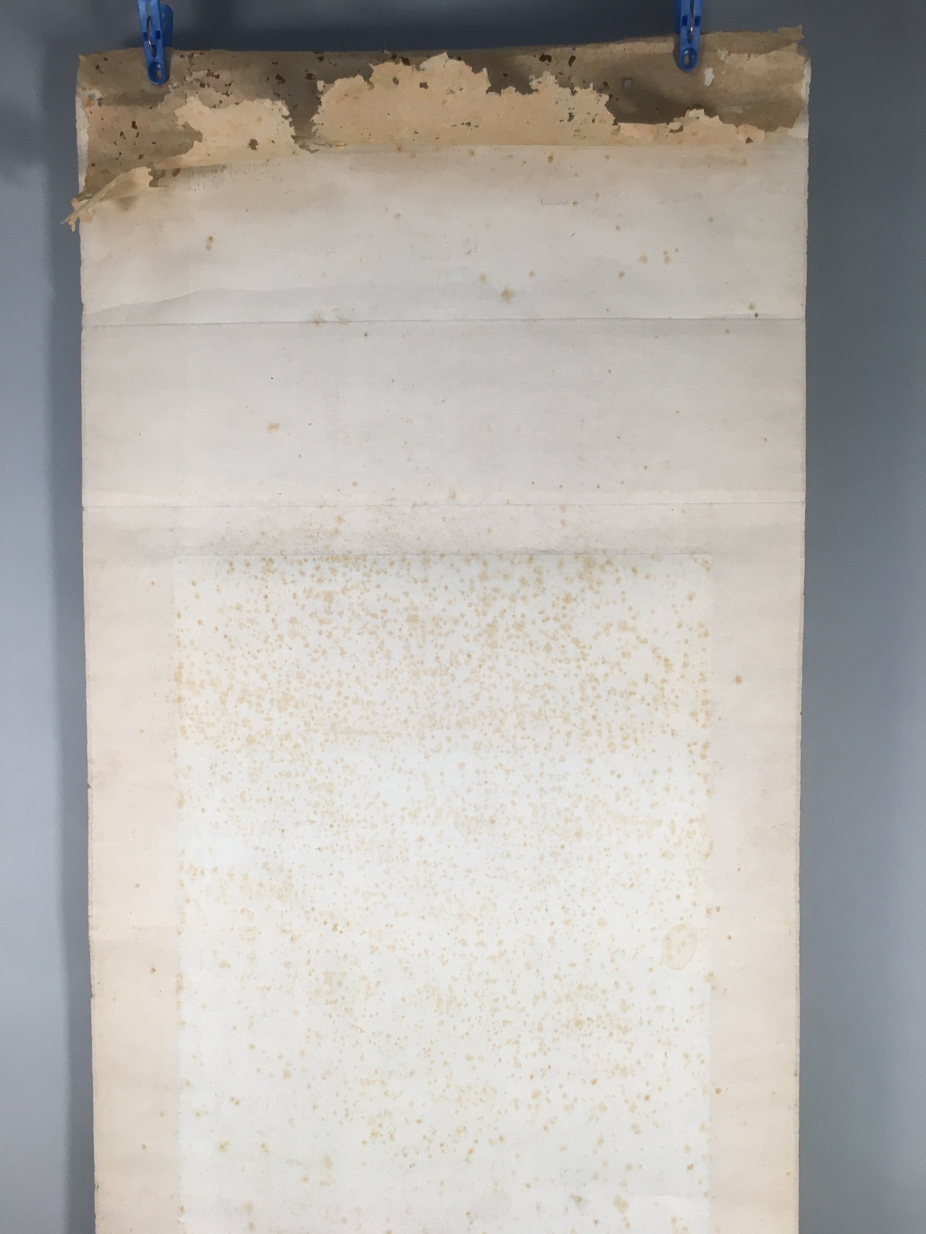 Japanese Hanging Scroll Vtg Kakejiku Kakemono Painting Mountain River SC571