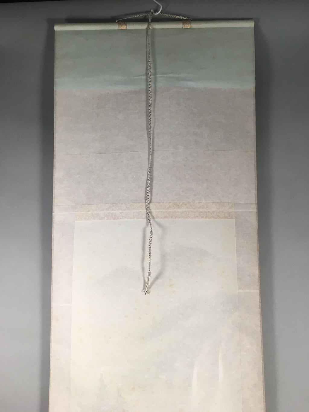 Japanese Hanging Scroll Vtg Kakejiku Kakemono Painting Mountain River SC574