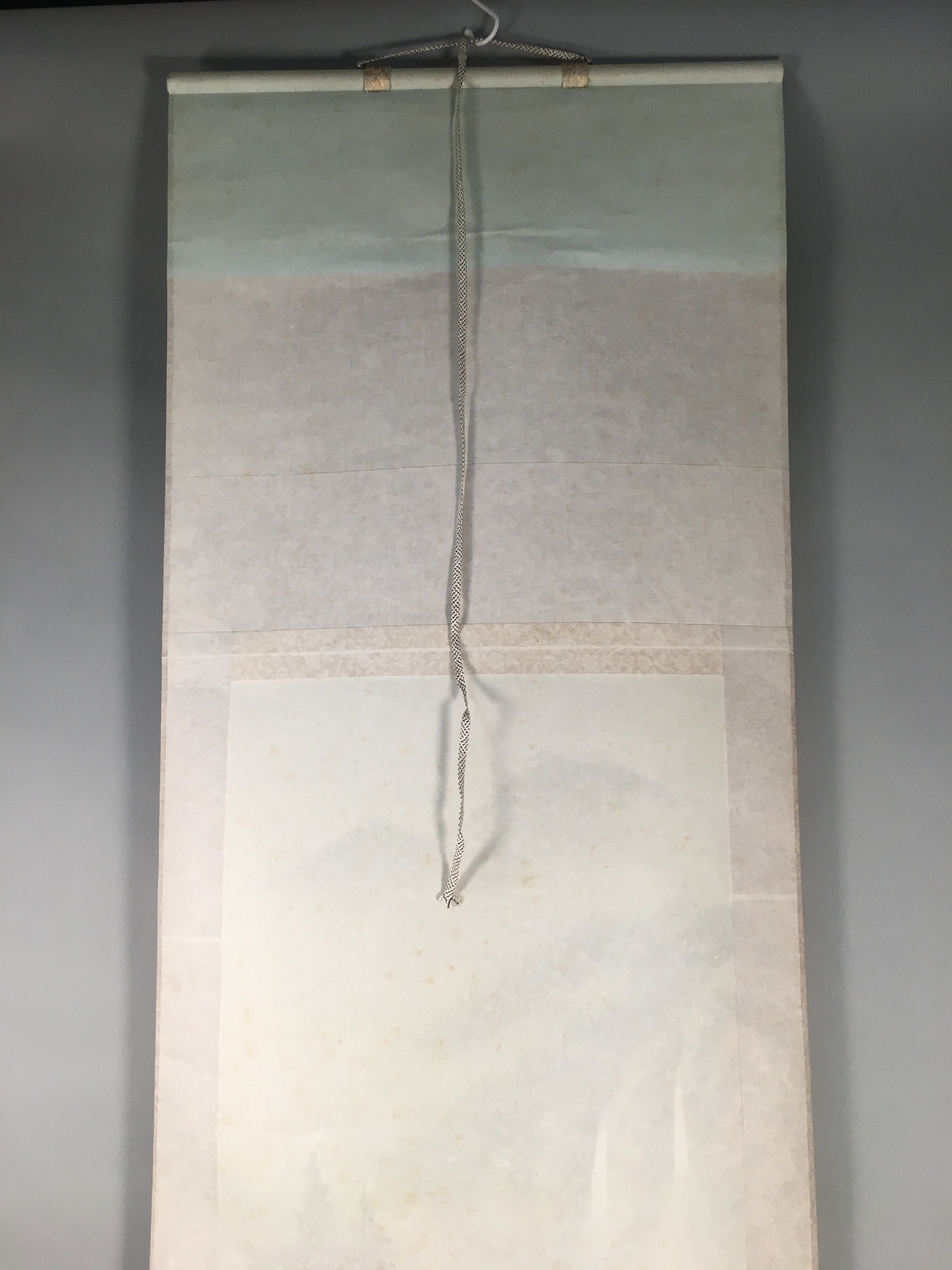 Japanese Hanging Scroll Vtg Kakejiku Kakemono Painting Mountain River SC574