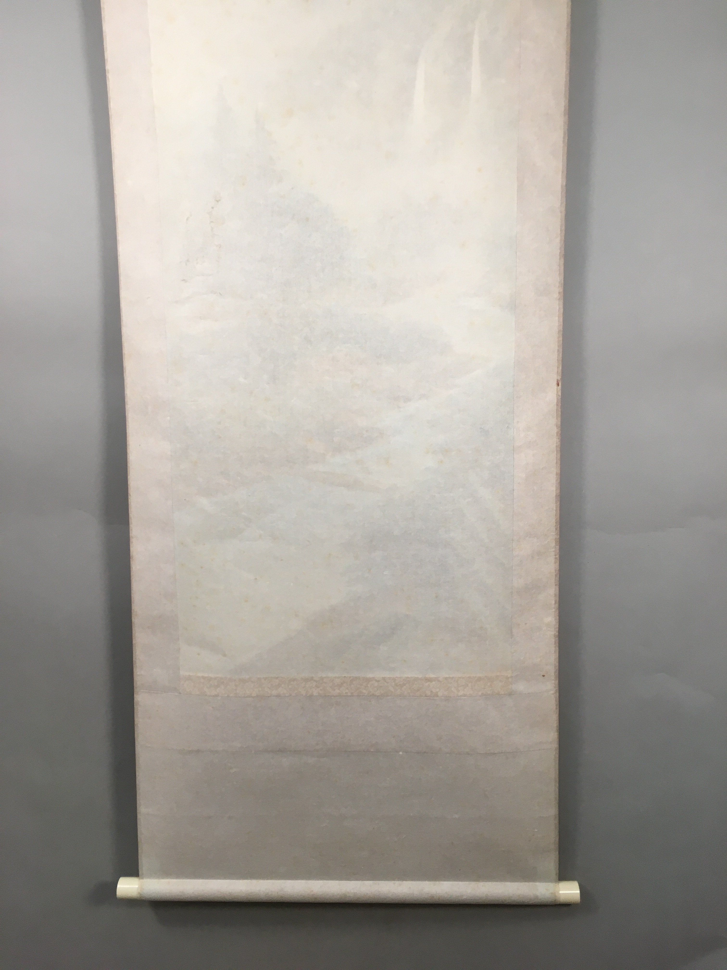 Japanese Hanging Scroll Vtg Kakejiku Kakemono Painting Mountain River SC574