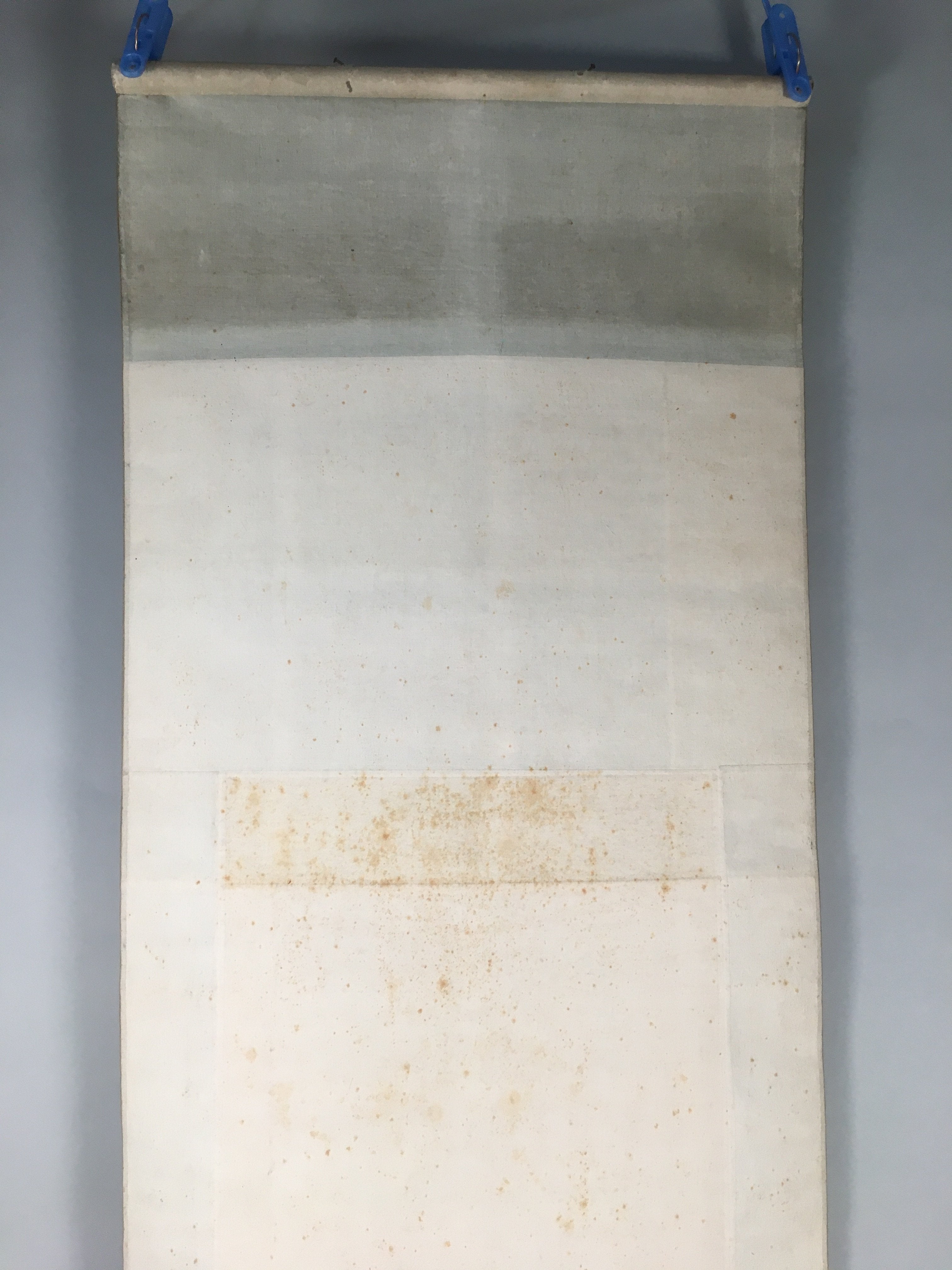 Japanese Hanging Scroll Vtg Kakejiku Kakemono Painting Mountain River SC583