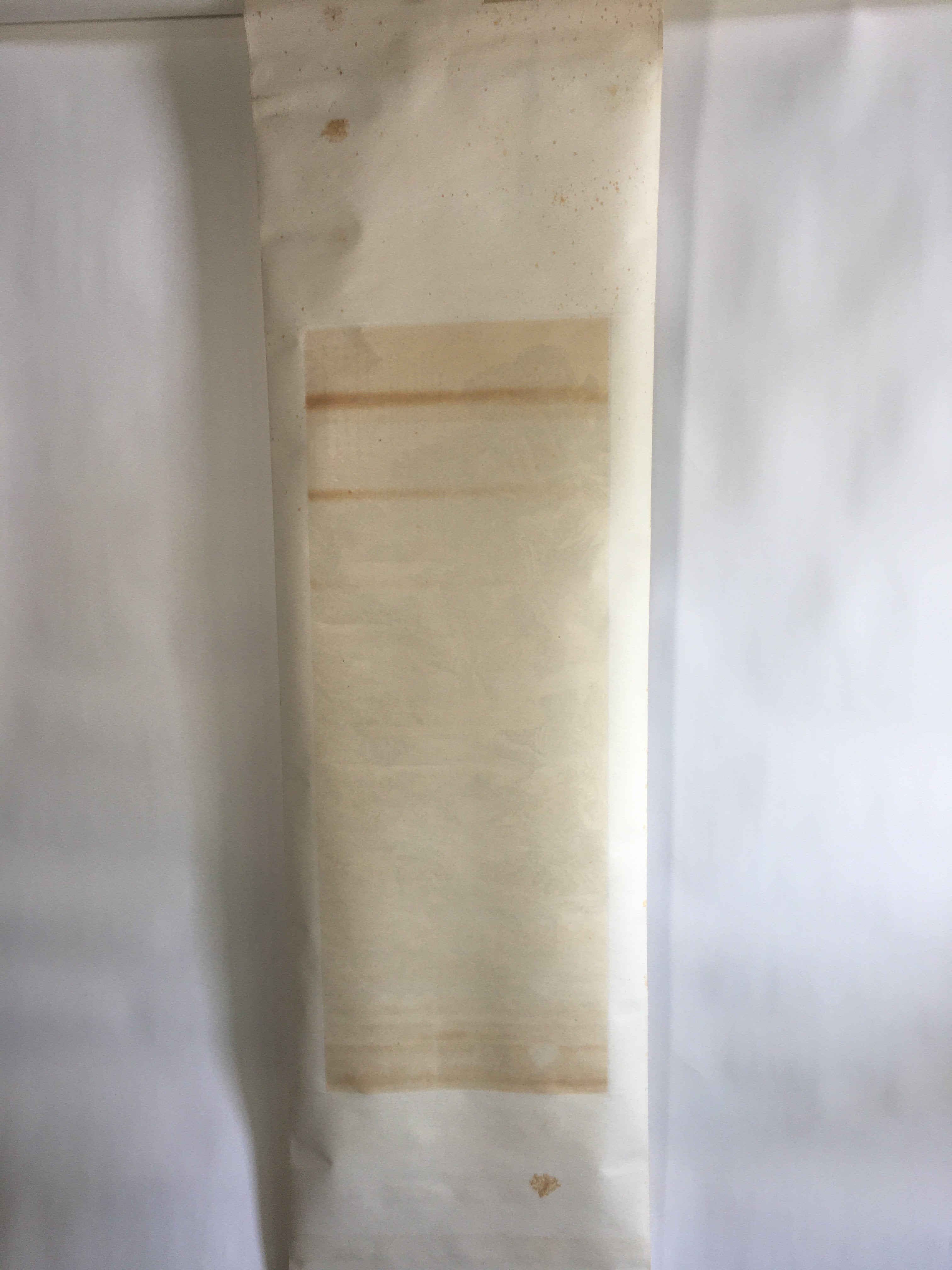 Japanese Hanging Scroll Vtg Kakejiku Kakemono Painting Mountain Sansuki SC644