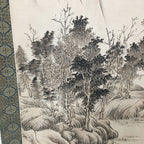 Japanese Hanging Scroll Vtg Kakejiku Kakemono Painting Mountain Scenery SC595