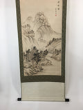 Japanese Hanging Scroll Vtg Kakejiku Kakemono Painting Mountain Scenery SC595