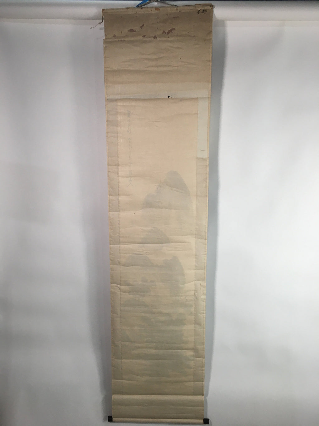 Japanese Hanging Scroll Vtg Kakejiku Kakemono Painting Mountain landscape SC666