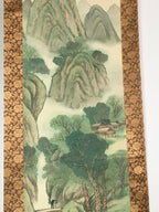 Japanese Hanging Scroll Vtg Kakejiku Kakemono Painting Mountains SC604