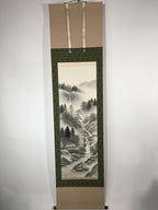Japanese Hanging Scroll Vtg Kakejiku Kakemono Painting Mountains SC609