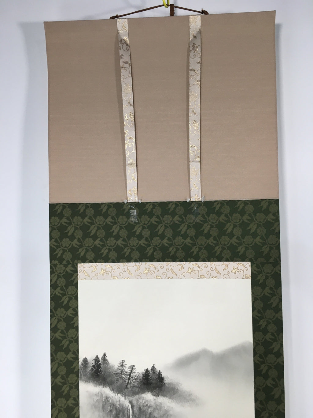 Japanese Hanging Scroll Vtg Kakejiku Kakemono Painting Mountains SC609