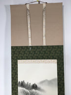 Japanese Hanging Scroll Vtg Kakejiku Kakemono Painting Mountains SC609