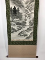 Japanese Hanging Scroll Vtg Kakejiku Kakemono Painting Mountains SC609
