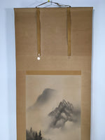 Japanese Hanging Scroll Vtg Kakejiku Kakemono Painting Mountains Scenery SC594