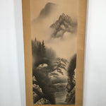 Japanese Hanging Scroll Vtg Kakejiku Kakemono Painting Mountains Scenery SC594