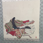 Japanese Hanging Scroll Vtg Kakejiku Kakemono Painting Murasaki Shikibu SC648