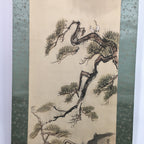 Japanese Hanging Scroll Vtg Kakejiku Kakemono Painting Pine Tree SC665