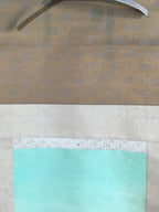 Japanese Hanging Scroll Vtg Kakejiku Kakemono Painting Pink Rose Sparrow SC695