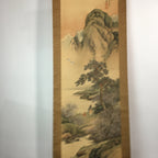 Japanese Hanging Scroll Vtg Kakejiku Kakemono Painting Plum Garden SC602
