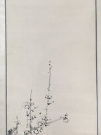 Japanese Hanging Scroll Vtg Kakejiku Kakemono Painting Plum blossoms SC685