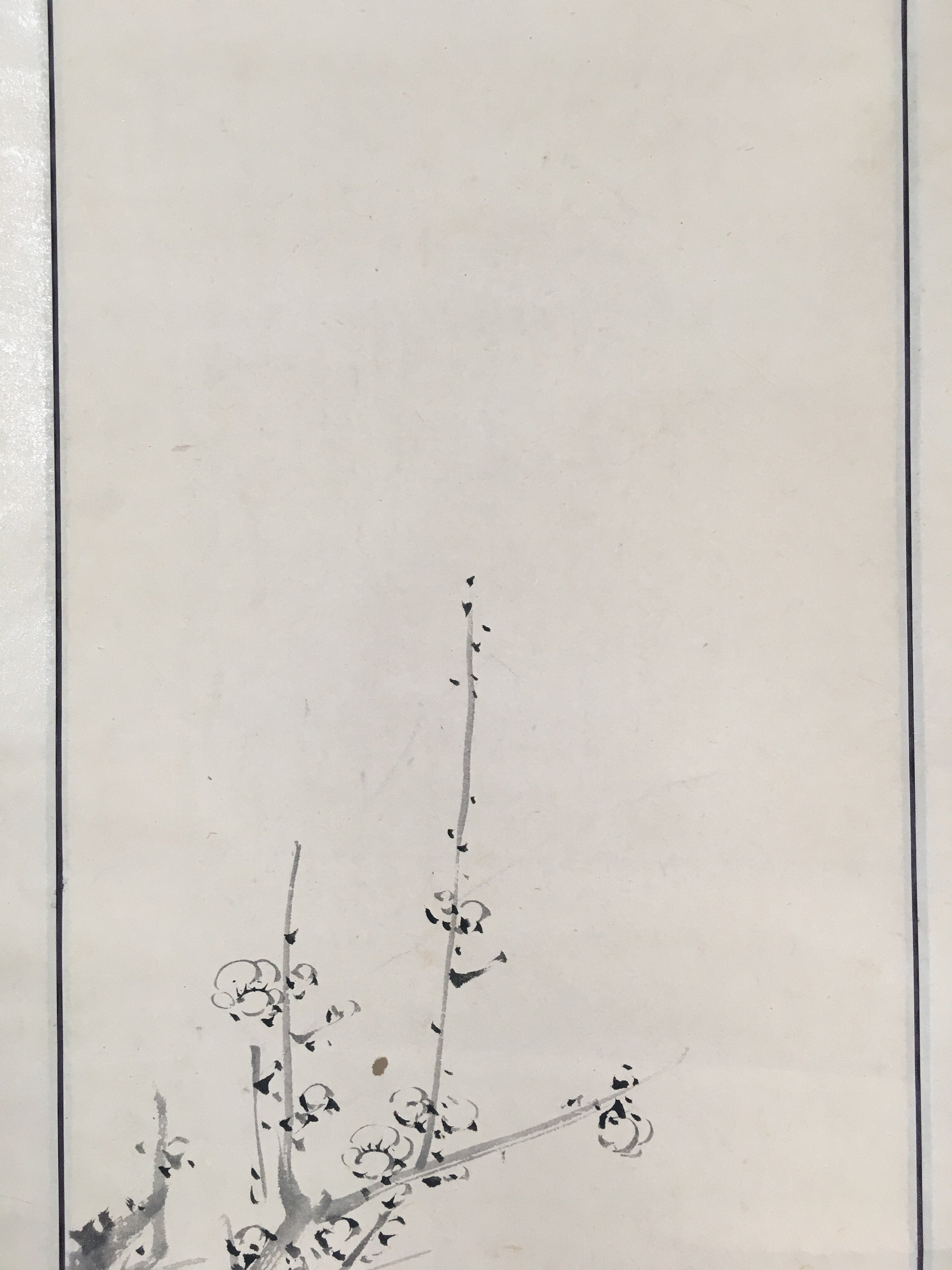 Japanese Hanging Scroll Vtg Kakejiku Kakemono Painting Plum blossoms SC685