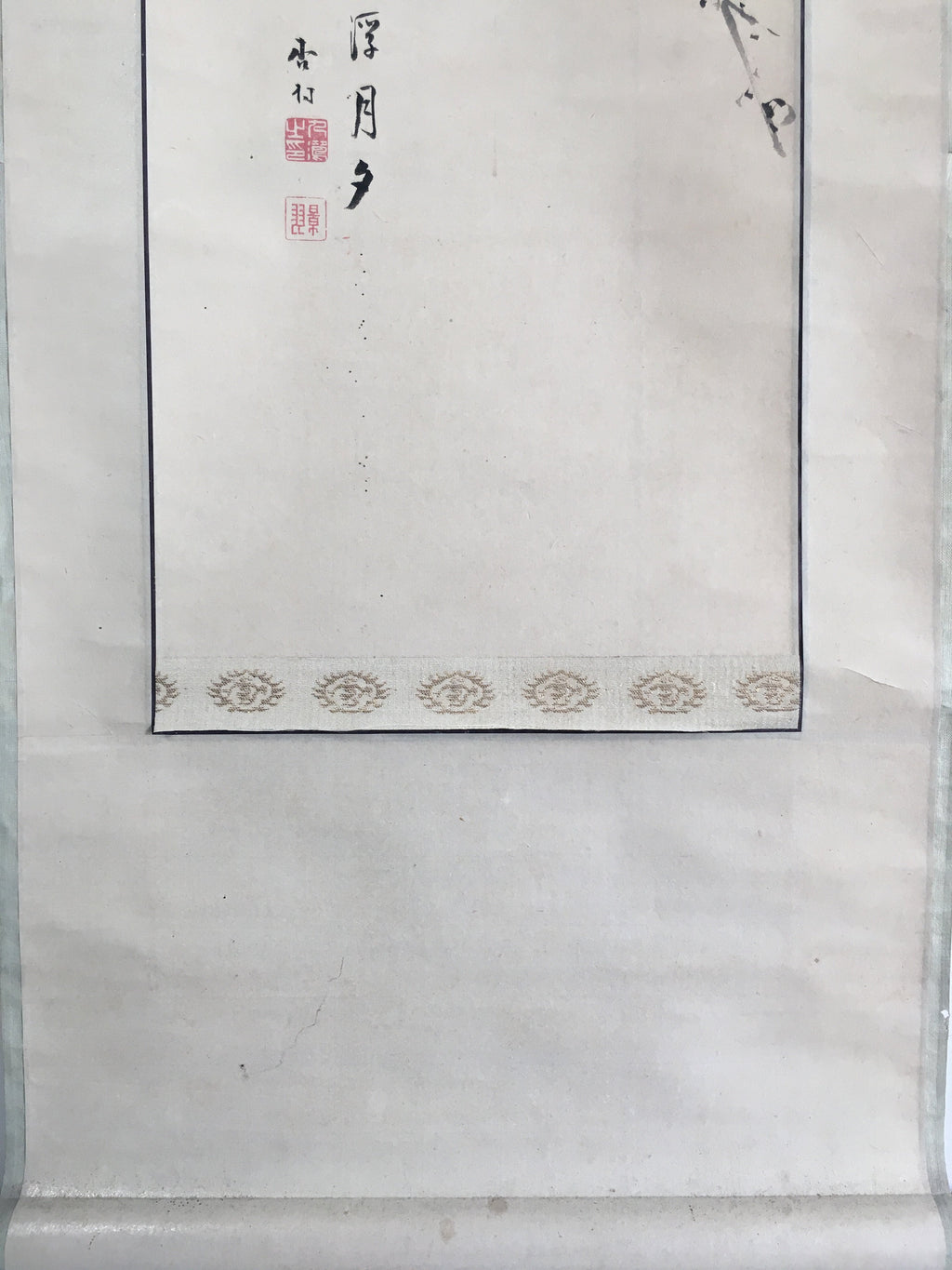 Japanese Hanging Scroll Vtg Kakejiku Kakemono Painting Plum blossoms SC685