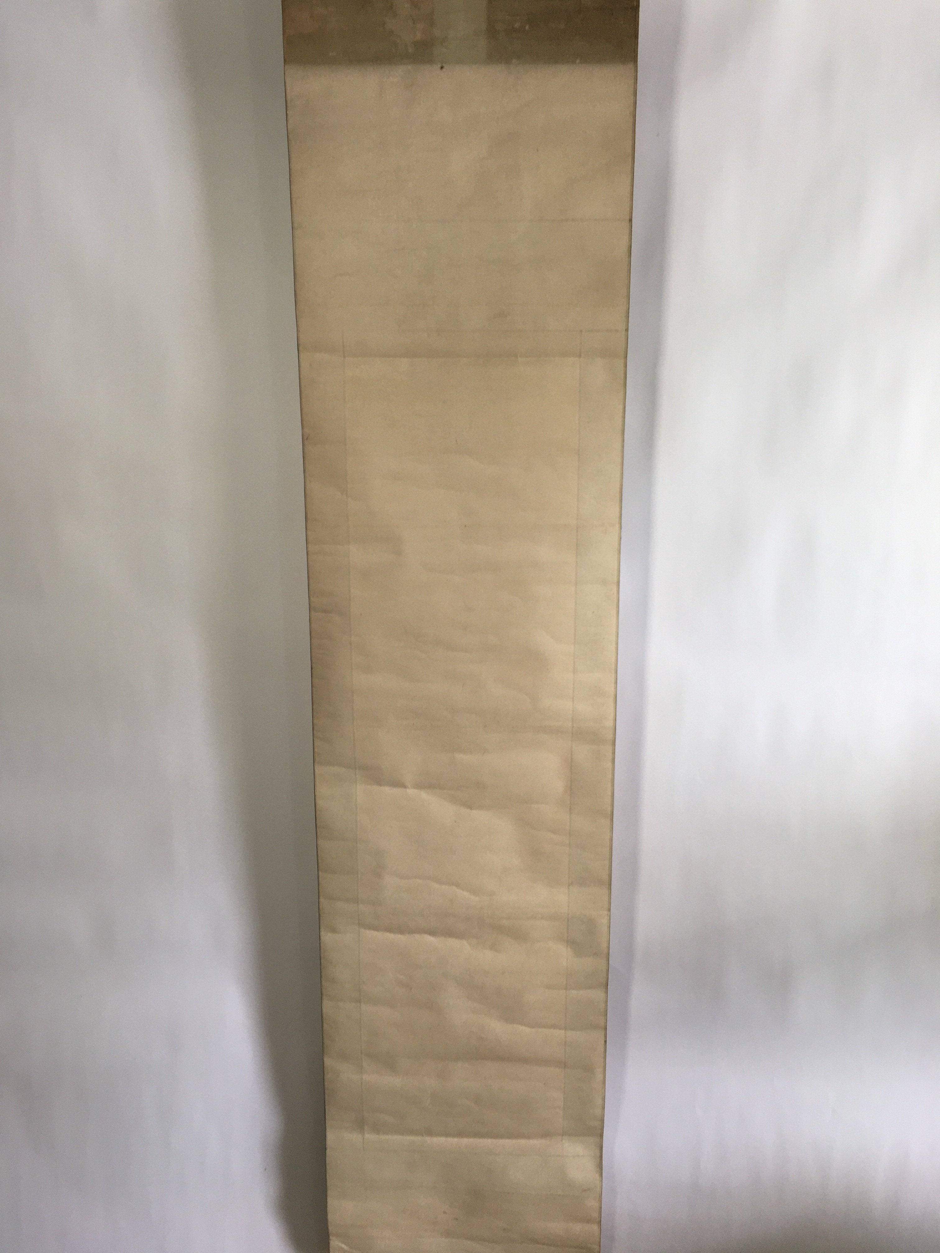 Japanese Hanging Scroll Vtg Kakejiku Kakemono Painting Poetry Mountain SC696