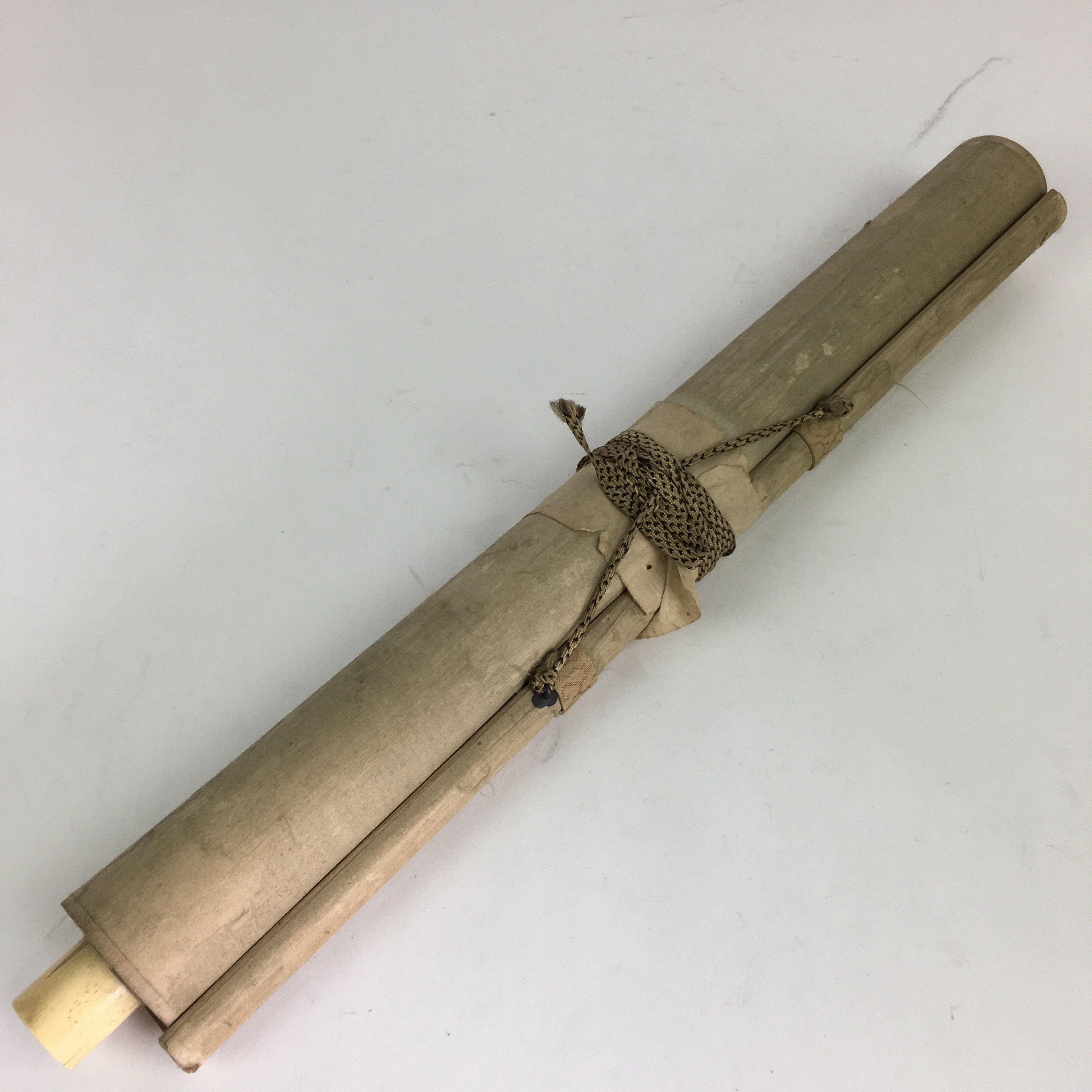 Japanese Hanging Scroll Vtg Kakejiku Kakemono Painting Poetry Mountain SC696
