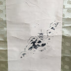 Japanese Hanging Scroll Vtg Kakejiku Kakemono Painting Poetry Mountain SC696