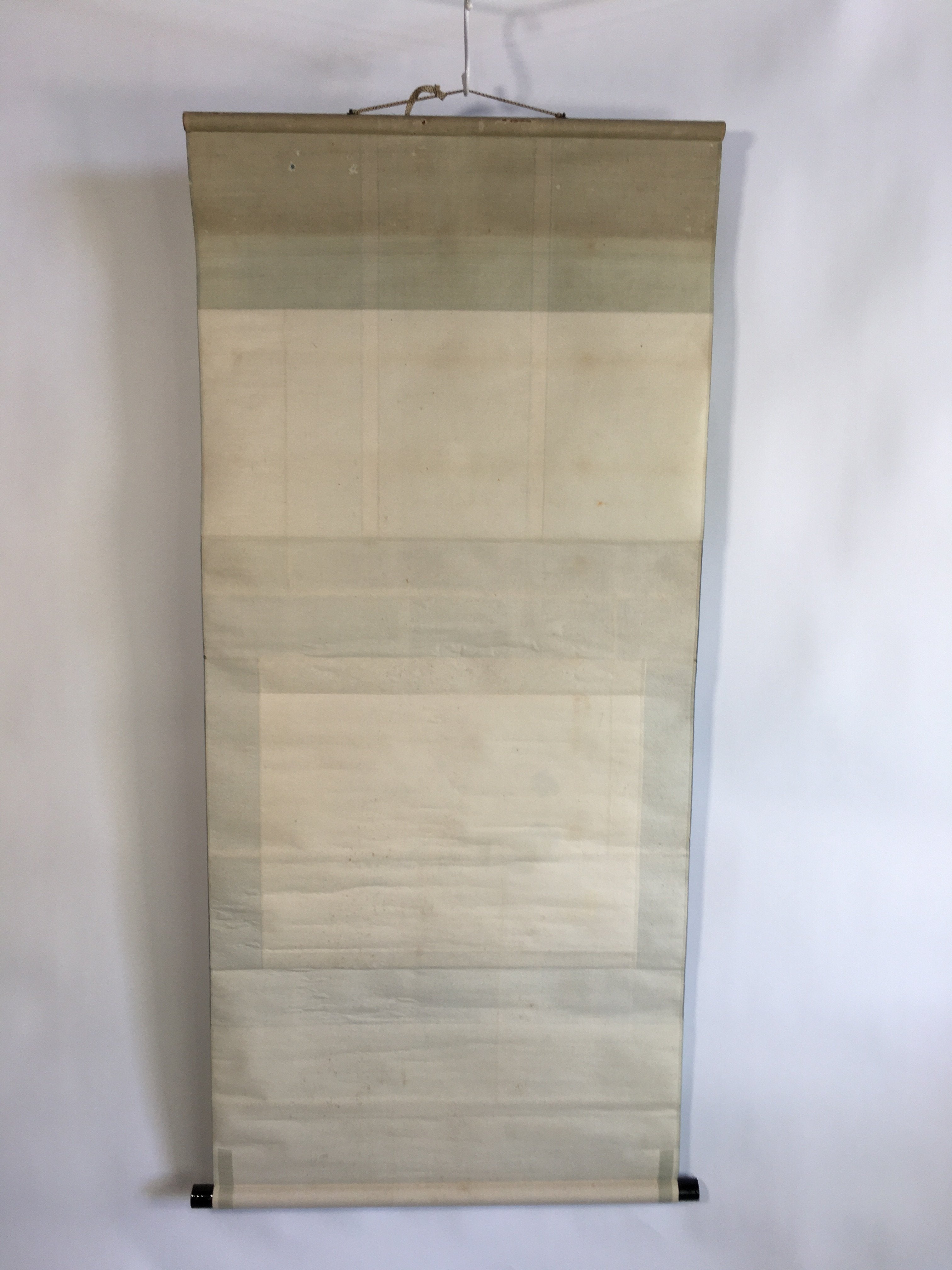 Japanese Hanging Scroll Vtg Kakejiku Kakemono Painting Snow Mountain Hut SC632
