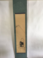 Japanese Hanging Scroll Vtg Kakejiku Kakemono Painting Traveler Mt.Fuji SC684