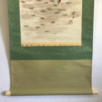 Japanese Hanging Scroll Vtg Kakejiku Kakemono Painting Two Chickens SC641
