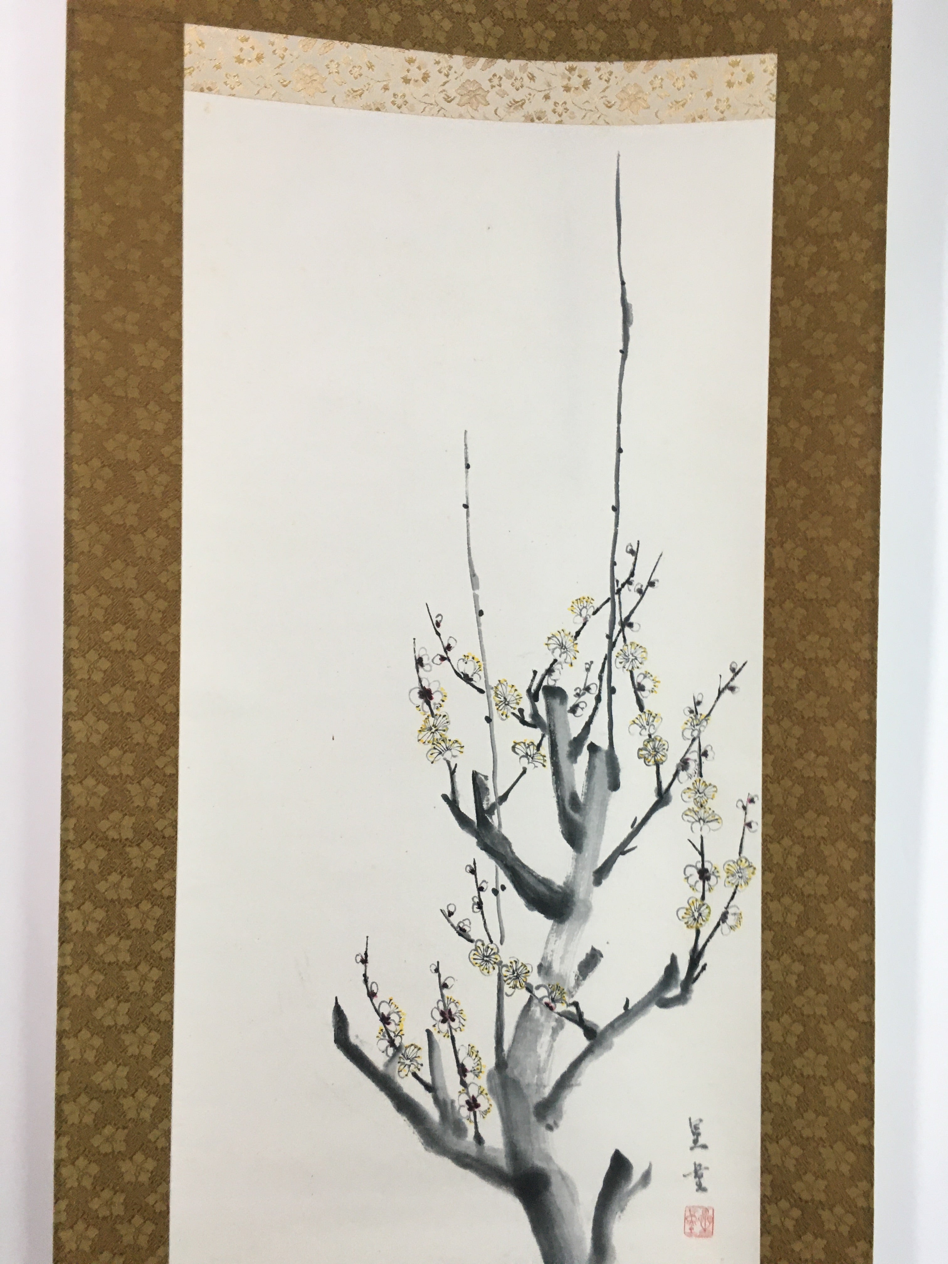 Japanese Hanging Scroll Vtg Kakejiku Kakemono Plum Blossom SC712