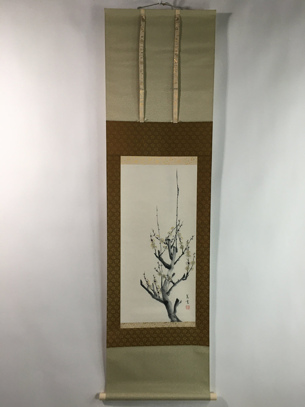 Japanese Hanging Scroll Vtg Kakejiku Kakemono Plum Blossom SC712