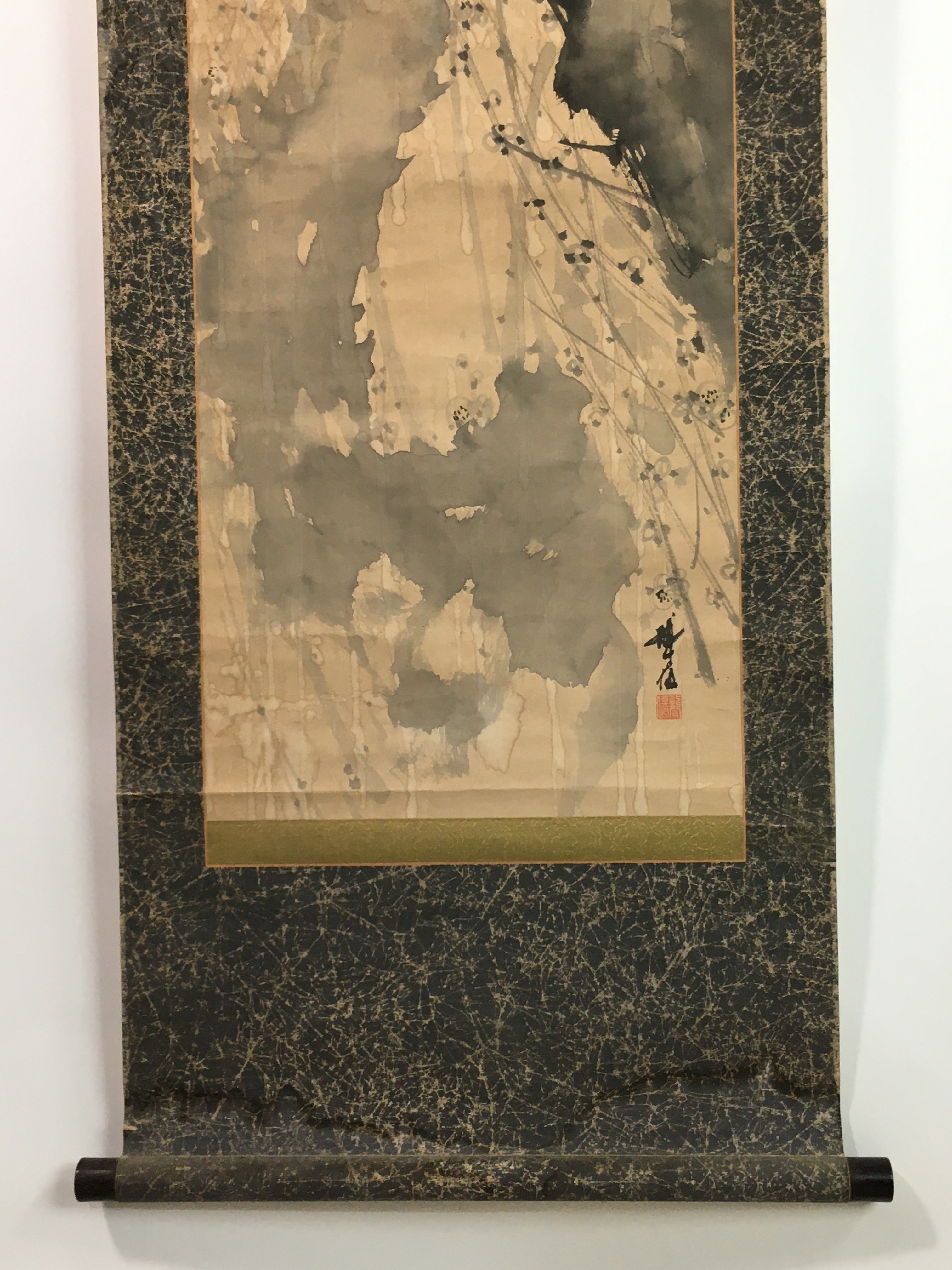 Japanese Hanging Scroll Vtg Kakejiku Kakemono Plum Blossom SC755