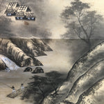 Japanese Hanging Scroll Vtg Kakejiku Kakemono Sansui Mountain River Stream SC710