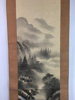 Japanese Hanging Scroll Vtg Kakejiku Kakemono Sansui Mountain River Stream SC710
