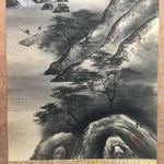 Japanese Hanging Scroll Vtg Kakejiku Kakemono Sansui Mountain River Stream SC710