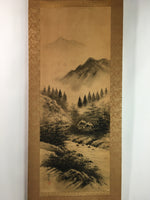 Japanese Hanging Scroll Vtg Kakejiku Kakemono Sansui Mountain Trees Valley SC724