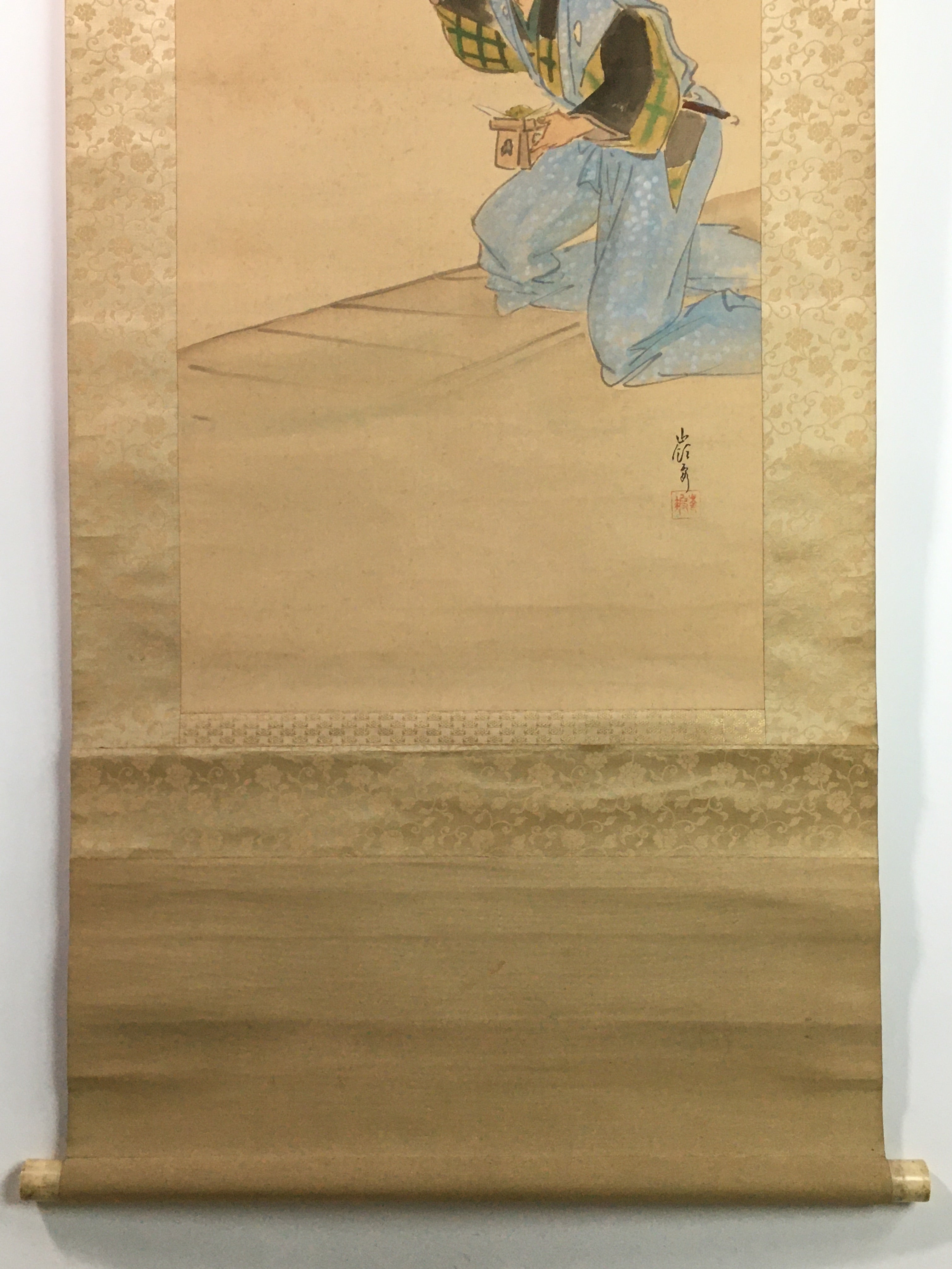 Japanese Hanging Scroll Vtg Kakejiku Kakemono Sestubun Demon SC727