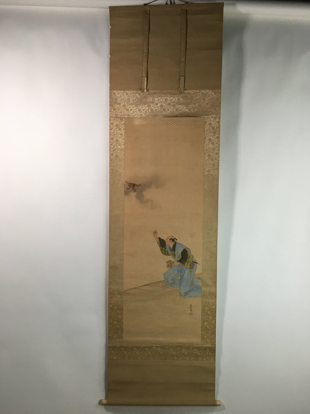Japanese Hanging Scroll Vtg Kakejiku Kakemono Sestubun Demon SC727